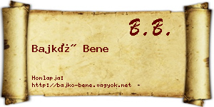 Bajkó Bene névjegykártya